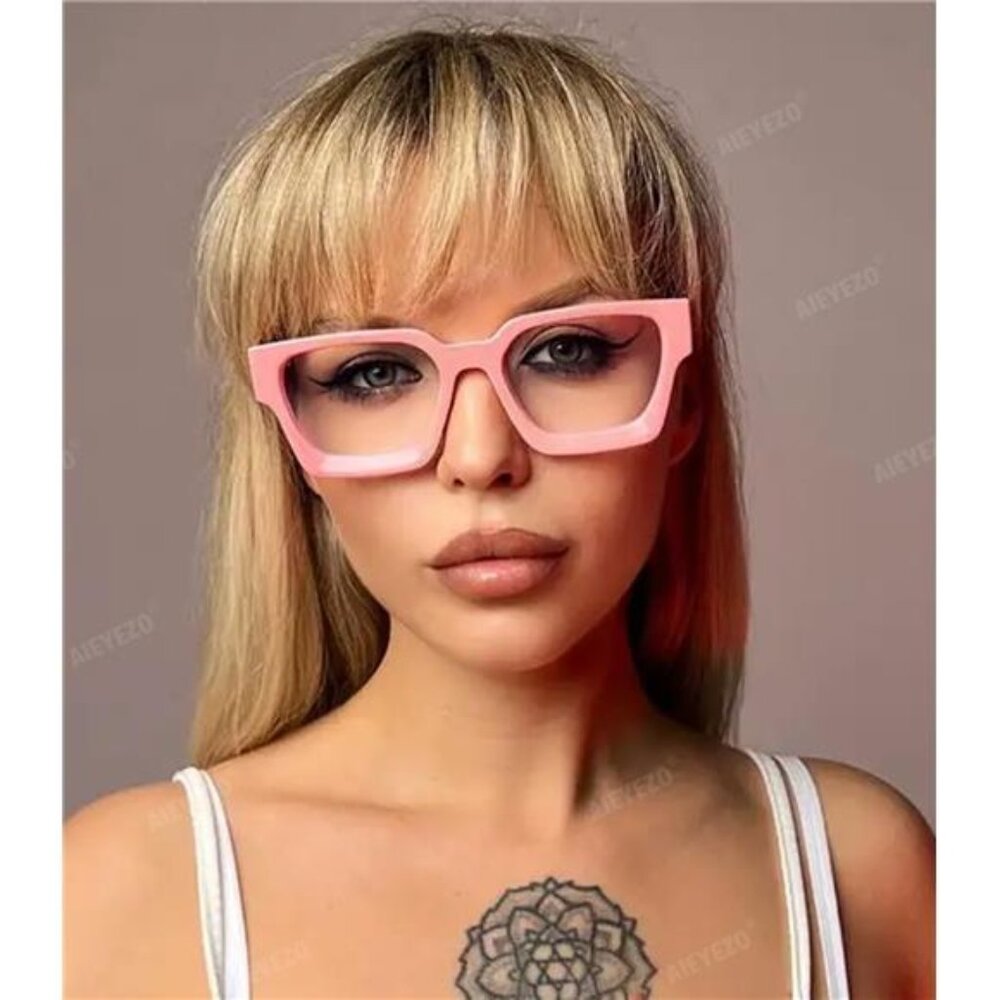💖Blue Light Blocking Glasses – Thick Chunky Frame, Anti-Eye Strain, Stylish💖
